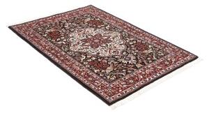 Tappeto Ilaam Medaglione Floreale Rosso Scuro Avorio 107x154 Cm