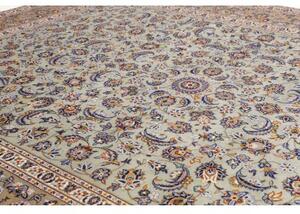 Tappeto Kashan Floreale Verde Salvia Beige 305x412 Cm