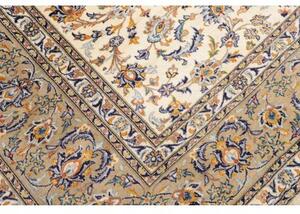 Tappeto Kashan Kork Floreale Avorio Blu Scuro 293x383 Cm