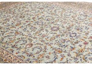 Tappeto Kashan Floreale Verde Menta Beige 272x388 Cm
