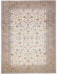 Tappeto Kashan Kork Floreale Avorio Blu Scuro 293x383 Cm