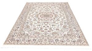Tappeto Nain 6la Medaglione Floreale Avorio Blu 158x226 Cm
