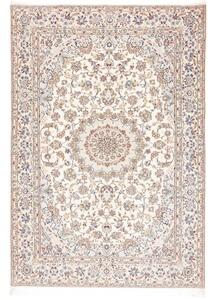 Tappeto Nain 6la Medaglione Floreale Avorio Blu 158x226 Cm