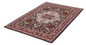 Tappeto Ilaam Medaglione Floreale Rosso Scuro Avorio 107x154 Cm