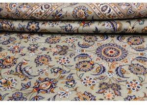 Tappeto Kashan Floreale Verde Salvia Beige 305x412 Cm