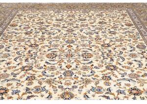 Tappeto Kashan Kork Floreale Avorio Blu Scuro 293x383 Cm