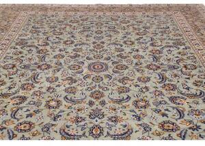Tappeto Kashan Floreale Verde Salvia Beige 305x412 Cm
