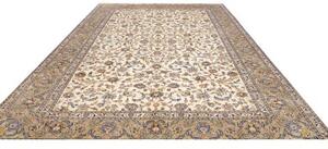 Tappeto Kashan Kork Floreale Avorio Blu Scuro 293x383 Cm