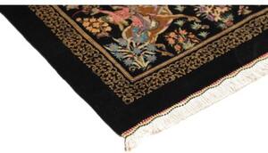 Tappeto Ghom Seta Figurativo Nero Multicolore 80x120 Cm