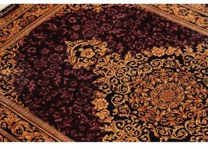 Tappeto Ghom Seta Medaglione Floreale Borgogna Oro 100x152 Cm