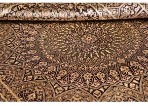Tappeto Ghom Seta Stilizzato Marrone Scuro Avorio 133x197 Cm