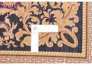 Tappeto Ghom Seta Medaglione Floreale Bordeaux Oro 156x231 Cm