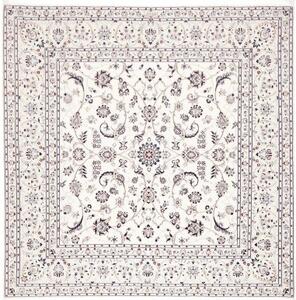 Tappeto Nain 6la Floreale Avorio Blu Scuro Quadrato 205x203 Cm