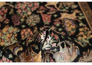 Tappeto Ghom Seta Figurativo Nero Multicolore 80x120 Cm