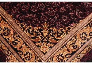 Tappeto Ghom Seta Medaglione Floreale Borgogna Oro 100x152 Cm