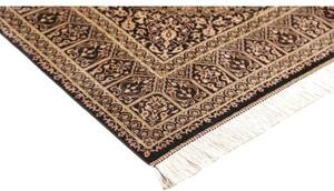 Tappeto Ghom Seta Stilizzato Marrone Scuro Avorio 133x197 Cm