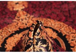 Tappeto Ghom Seta Medaglione Floreale Bordeaux Oro 156x231 Cm