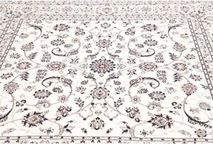 Tappeto Nain 6la Floreale Avorio Blu Scuro Quadrato 205x203 Cm