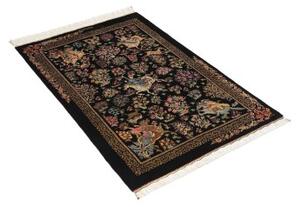 Tappeto Ghom Seta Figurativo Nero Multicolore 80x120 Cm