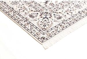 Tappeto Nain 6la Floreale Avorio Blu Scuro Quadrato 205x203 Cm
