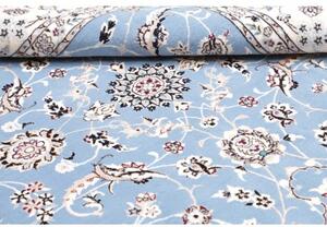Tappeto Nain 6la Medaglione Floreale Azzurro Avorio Quadrato 208x208 Cm