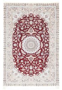Tappeto Nain 6la Medaglione Floreale Rosso Bordeaux Avorio 127x191 Cm