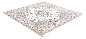Tappeto Nain 6la Medaglione Floreale Avorio Blu Scuro Quadrato 168x173 Cm