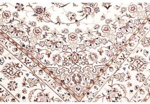 Tappeto Nain 6la Medaglione Floreale Avorio Rosso Ruggine 166x260 Cm