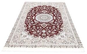 Tappeto Nain 6la Medaglione Floreale Rosso Bordeaux Avorio 127x191 Cm