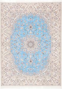 Tappeto Nain 6la Medaglione Floreale Azzurro Avorio 186x255 Cm