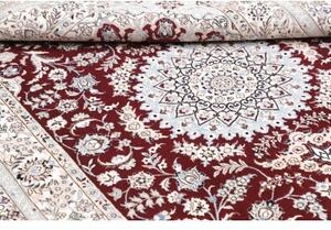 Tappeto Nain 6la Medaglione Floreale Rosso Bordeaux Avorio 127x191 Cm