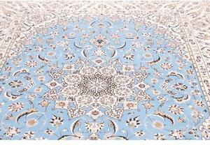 Tappeto Nain 6la Medaglione Floreale Azzurro Avorio 186x255 Cm