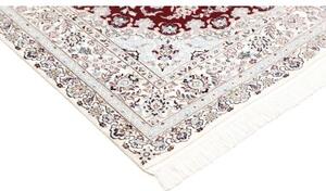 Tappeto Nain 6la Medaglione Floreale Rosso Bordeaux Avorio 127x191 Cm