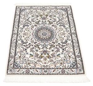 Tappeto Nain 9la Medaglione Floreale Avorio Blu 66x92 Cm