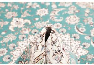 Tappeto Nain 6la Medaglione Floreale Turchese Avorio 160x233 Cm