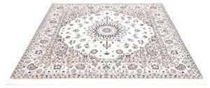 Tappeto Nain 6la Medaglione Floreale Avorio Blu Scuro Quadrato 168x173 Cm