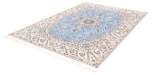 Tappeto Nain 6la Medaglione Floreale Azzurro Avorio 186x255 Cm