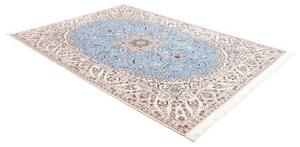 Tappeto Nain 6la Medaglione Floreale Azzurro Avorio 186x255 Cm