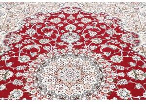 Tappeto Nain 6la Medaglione Floreale Rosso Avorio 156x245 Cm