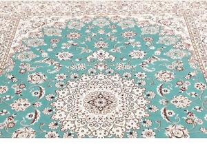 Tappeto Nain 6la Medaglione Floreale Turchese Avorio 160x233 Cm