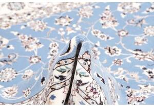 Tappeto Nain 6la Medaglione Floreale Azzurro Avorio Quadrato 208x208 Cm
