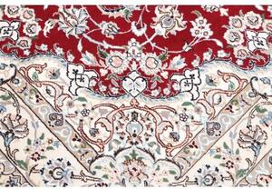 Tappeto Nain 6la Medaglione Floreale Rosso Avorio 156x245 Cm
