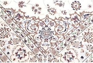 Tappeto Nain 6la Medaglione Floreale Avorio Blu Scuro Quadrato 168x173 Cm