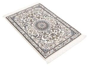 Tappeto Nain 9la Medaglione Floreale Avorio Blu 66x92 Cm