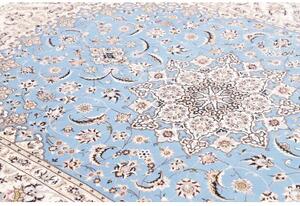 Tappeto Nain 6la Medaglione Floreale Azzurro Avorio 186x255 Cm