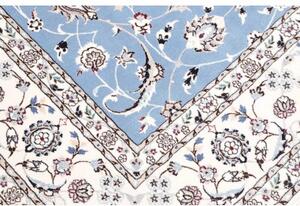 Tappeto Nain 6la Medaglione Floreale Azzurro Avorio Quadrato 208x208 Cm