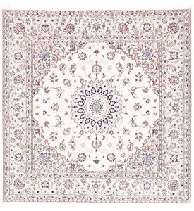 Tappeto Nain 6la Medaglione Floreale Avorio Blu Scuro Quadrato 168x173 Cm