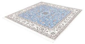 Tappeto Nain 6la Medaglione Floreale Azzurro Avorio Quadrato 208x208 Cm