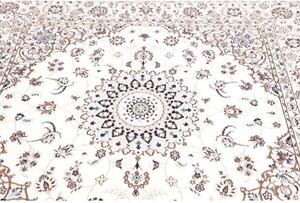 Tappeto Nain 6la Medaglione Floreale Avorio Blu Scuro Quadrato 168x173 Cm