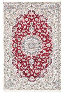 Tappeto Nain 6la Medaglione Floreale Rosso Avorio 156x245 Cm